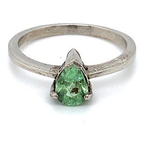 Paraiba Tourmaline 1.04ct Platinum Silver Ring